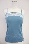 画像1: axes femme / フラワーレース巻き薔薇キャミトップス  サックスＸ白 T-25-10-19-011-AX-TO-SA-ZI (1)