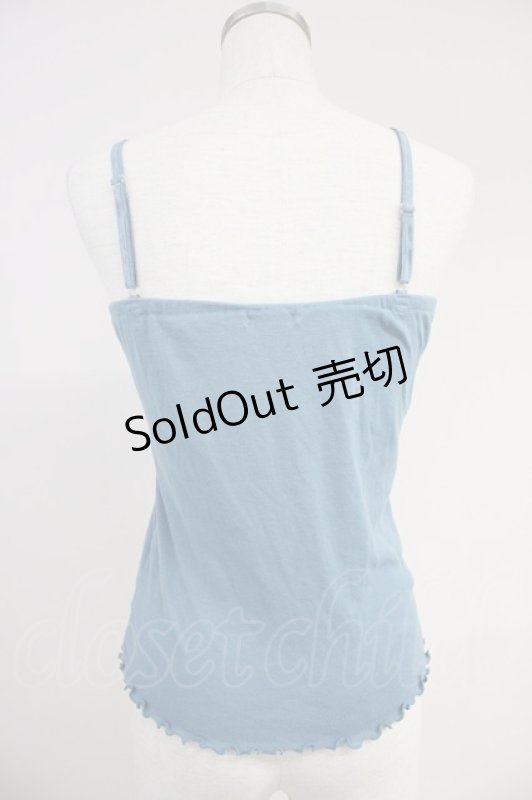 画像2: axes femme / フラワーレース巻き薔薇キャミトップス  サックスＸ白 T-25-10-19-011-AX-TO-SA-ZI (2)