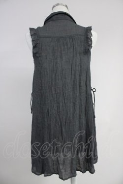 画像2: axes femme / モチーフレース使い楊柳チュニック  グレー T-25-10-19-013-AX-TO-SA-ZT