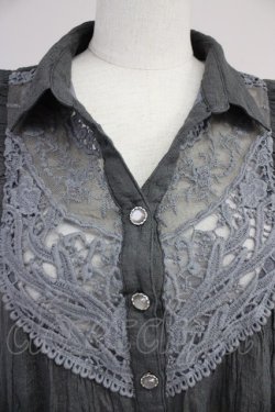 画像4: axes femme / モチーフレース使い楊柳チュニック  グレー T-25-10-19-013-AX-TO-SA-ZT