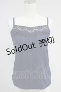 axes femme / ストーンパール配色キャミソール  ネイビー T-25-10-19-016-AX-TO-SA-ZI