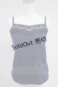 axes femme / ストーンパール配色キャミソール  ネイビー T-25-10-19-016-AX-TO-SA-ZI