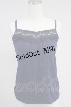 画像1: axes femme / ストーンパール配色キャミソール  ネイビー T-25-10-19-016-AX-TO-SA-ZI