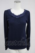 axes femme / レース重ねインナープルオーバー  ネイビー T-25-10-19-017-AX-TO-SA-ZT