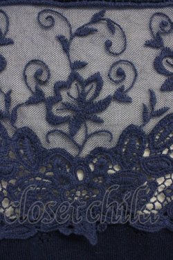 画像3: axes femme / 肩レース透かしニットカーディガン  ネイビー T-25-10-19-019-AX-TO-SA-ZI