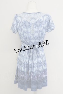 画像2: OZZ ANGELO / 天使窓風プリント半袖チュニック  青 T-25-10-24-021-OO-TO-SA-ZT410