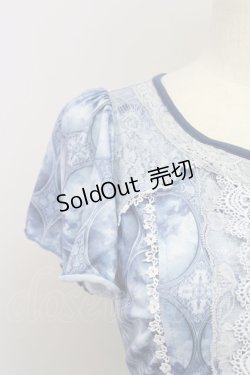 画像3: OZZ ANGELO / 天使窓風プリント半袖チュニック  青 T-25-10-24-021-OO-TO-SA-ZT410