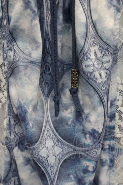 画像5: OZZ ANGELO / 天使窓風プリント半袖チュニック  青 T-25-10-24-021-OO-TO-SA-ZT