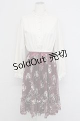 axes femme / マーガレット柄ハイネックワンピース  ワイン T-25-10-24-022-AX-OP-SA-ZT413