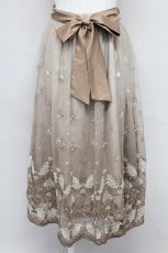 画像1: 【SALE】axes femme / グラデチュール刺繍スカート M キャメル T-25-10-24-026-AX-SK-SA-ZT413 (1)