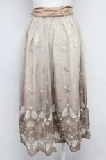 画像2: 【SALE】axes femme / グラデチュール刺繍スカート M キャメル T-25-10-24-026-AX-SK-SA-ZT413 (2)