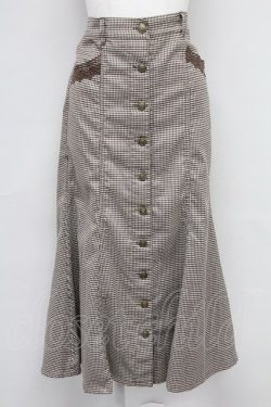画像1: axes femme / センターボタンマーメイドスカート M チャ T-25-10-24-027-AX-PA-SA-ZT