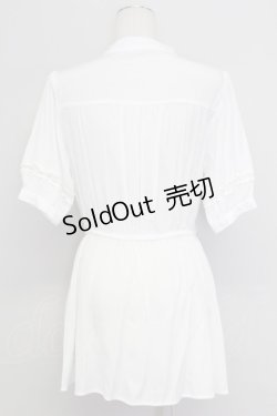 画像2: axes femme / チャイナボタン×刺繍チュニ M シロ T-25-10-24-004-AX-OP-SA-ZT389