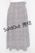 axes femme / ベルト付チェック柄ロングスカート  ワイン T-25-10-24-030-AX-SK-SA-ZT