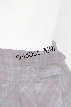 画像3: axes femme / ベルト付チェック柄ロングスカート  ワイン T-25-10-24-030-AX-SK-SA-ZT