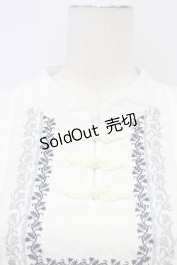 画像4: axes femme / チャイナボタン×刺繍チュニ M シロ T-25-10-24-004-AX-OP-SA-ZT389