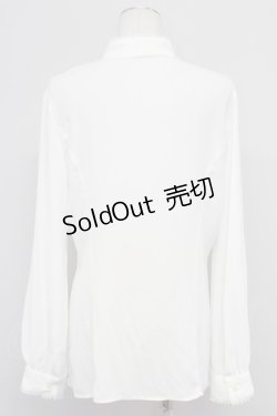 画像2: 【SALE】MIHO MATSUDA / 立ち襟シフォンロングブラウス L 白 T-25-10-24-005-GO-BL-SA-ZT389