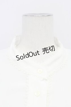 画像3: 【SALE】MIHO MATSUDA / 立ち襟シフォンロングブラウス L 白 T-25-10-24-005-GO-BL-SA-ZT389