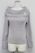 axes femme / ローズ刺繍オフショルニット  ラベンダー T-25-10-24-006-AX-TO-SA-ZT