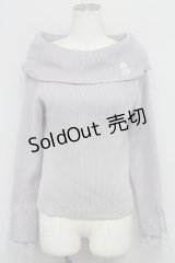 axes femme / ローズ刺繍オフショルニット  ラベンダー T-25-10-24-006-AX-TO-SA-ZT389