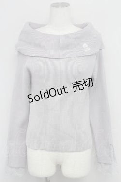 画像1: axes femme / ローズ刺繍オフショルニット  ラベンダー T-25-10-24-006-AX-TO-SA-ZT389