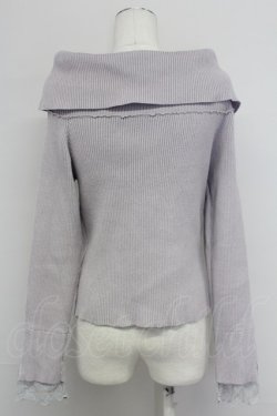 画像2: axes femme / ローズ刺繍オフショルニット  ラベンダー T-25-10-24-006-AX-TO-SA-ZT