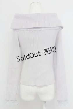 画像2: axes femme / ローズ刺繍オフショルニット  ラベンダー T-25-10-24-006-AX-TO-SA-ZT389