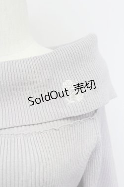 画像3: axes femme / ローズ刺繍オフショルニット  ラベンダー T-25-10-24-006-AX-TO-SA-ZT389
