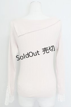 画像2: axes femme / ロゴ刺繍入オフショルニット  ピンク T-25-10-24-008-AX-TO-SA-ZT389