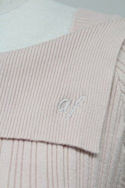 画像3: axes femme / ロゴ刺繍入オフショルニット  ピンク T-25-10-24-008-AX-TO-SA-ZT