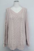 axes femme POETIQUE / 編み上げデザインニット M ピンク T-25-10-24-009-AX-TO-SA-ZT