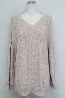 画像1: axes femme POETIQUE / 編み上げデザインニット M ピンク T-25-10-24-009-AX-TO-SA-ZT
