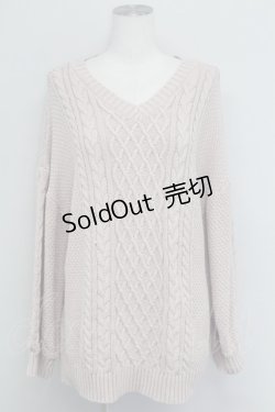 画像1: axes femme POETIQUE / 編み上げデザインニット M ピンク T-25-10-24-009-AX-TO-SA-ZT410