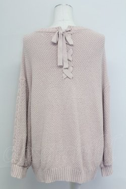画像2: axes femme POETIQUE / 編み上げデザインニット M ピンク T-25-10-24-009-AX-TO-SA-ZT