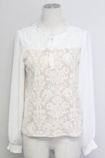 画像1: 【SALE】axes femme / オーナメントジャカードプルオーバー  ベージュ T-25-10-24-002-AX-TO-SA-ZT389 (1)