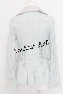 画像2: OZZ ANGELO / ナポレオン風ダブルZIPジャケット  グリーン T-25-10-24-012-OO-JA-SA-ZT410