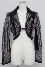 画像1: Ozz Croce / エンブレムチェックショートジャケット  ネイビーＸ赤チェック T-25-10-24-015-OO-JA-SA-ZT410 (1)