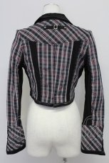 画像2: Ozz Croce / エンブレムチェックショートジャケット  ネイビーＸ赤チェック T-25-10-24-015-OO-JA-SA-ZT410 (2)