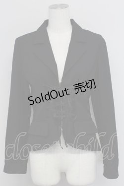 画像1: PEACE NOW / ジップアップ編み上げジャケット M ブラック T-25-10-24-016-PU-JA-SA-ZT410