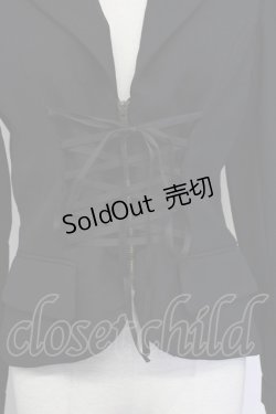 画像3: PEACE NOW / ジップアップ編み上げジャケット M ブラック T-25-10-24-016-PU-JA-SA-ZT410