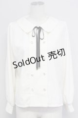 axes femme / リボン付ダブルボタンブラウス  キナリ T-25-10-24-003-AX-BL-SA-ZT389