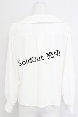 画像2: axes femme / リボン付ダブルボタンブラウス  キナリ T-25-10-24-003-AX-BL-SA-ZT389