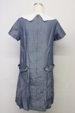 画像2: Jane Marple / 三角ヨークワンピース  青Ｘ白 T-25-10-25-018-JM-OP-SA-ZT423 (2)