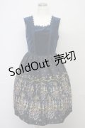 【SALE】Jane Marple / シャンデリア柄ジャンパースカート  ネイビー T-25-10-25-020-JM-OP-SA-ZT423