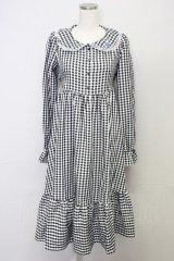 FLC / 星名桜子/ギンガムチェックワンピース S 黒 T-25-10-25-025-LO-OP-SA-ZT435