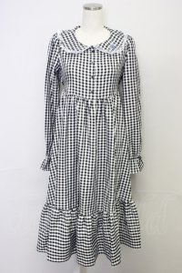 FLC / 星名桜子/ギンガムチェックワンピース S 黒 T-25-10-25-025-LO-OP-SA-ZT435