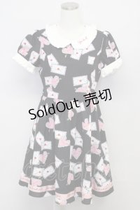 Ank Rouge / レターptワンピース  黒 T-25-10-25-027-CA-OP-SA-ZT428