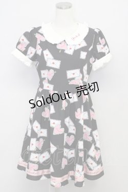 画像1: Ank Rouge / レターptワンピース  黒 T-25-10-25-027-CA-OP-SA-ZT428