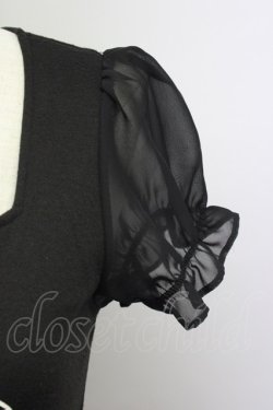 画像3: Ank Rouge / ハートアロープリントギンガムチェック切替半袖ワンピース  黒X白チェック T-25-10-25-028-CA-OP-SA-ZT
