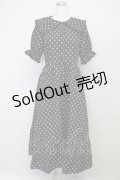 【SALE】m petit by misako / 梨地水玉半袖ワンピース L 黒 T-25-10-25-030-LO-OP-SA-ZT429